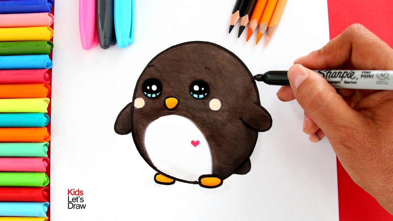 Cómo dibujar un PINGÜINO Kawaii | How to Draw a Cute Penguin Easy - thptnganamst.edu.vn