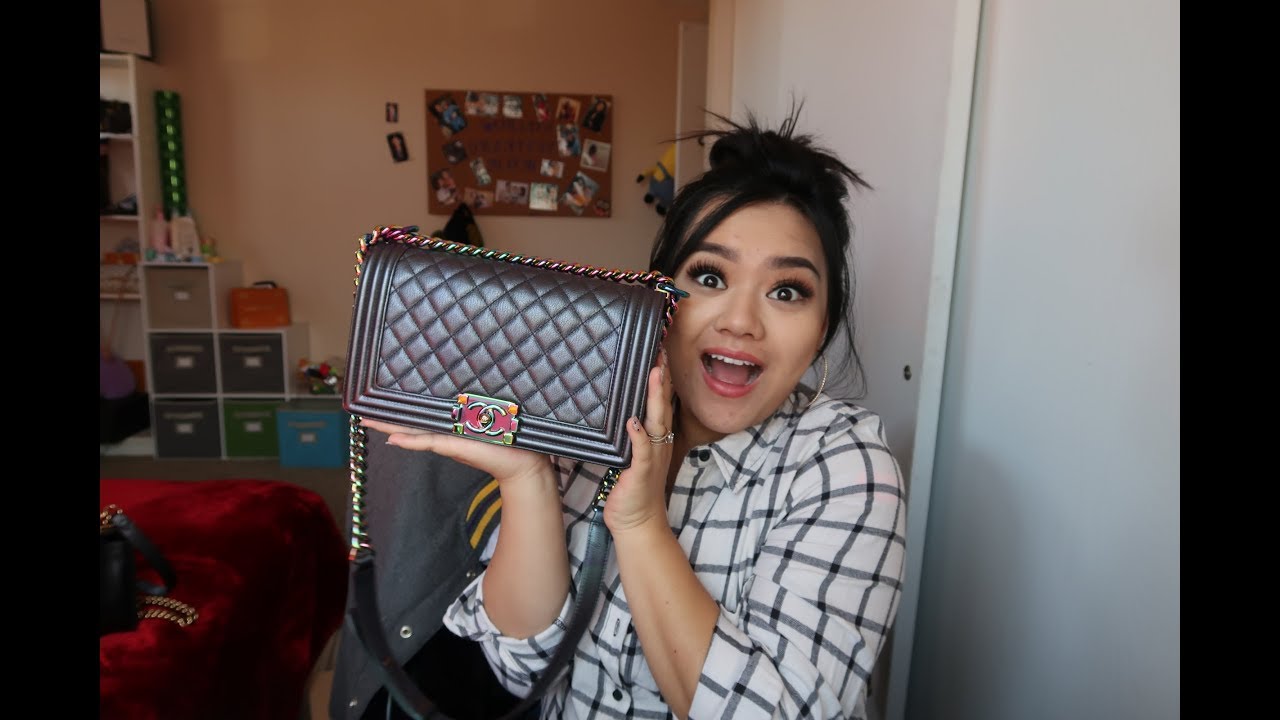 Chanel Handbag Unboxing - Rainbow Old Medium Boy Bag - Cruise 2017 