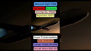 MetroJet Flight 9268 Crash #sad #planecrash #aviation #shorts