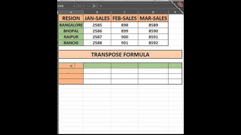 How to use Transpose Formula in Excel // #Excel #exceltips  #shortsvideo #reels #spreadsheet