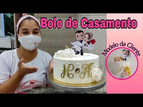 Bolo de Casamento Simples com Pérolas comestíveis/Passo-a-Passo com dicas