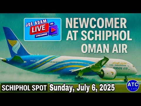 🔴 LIVE: Heavy Rain Landings at Schiphol – Water Spray & Vortex + ATC | July 6, 2025