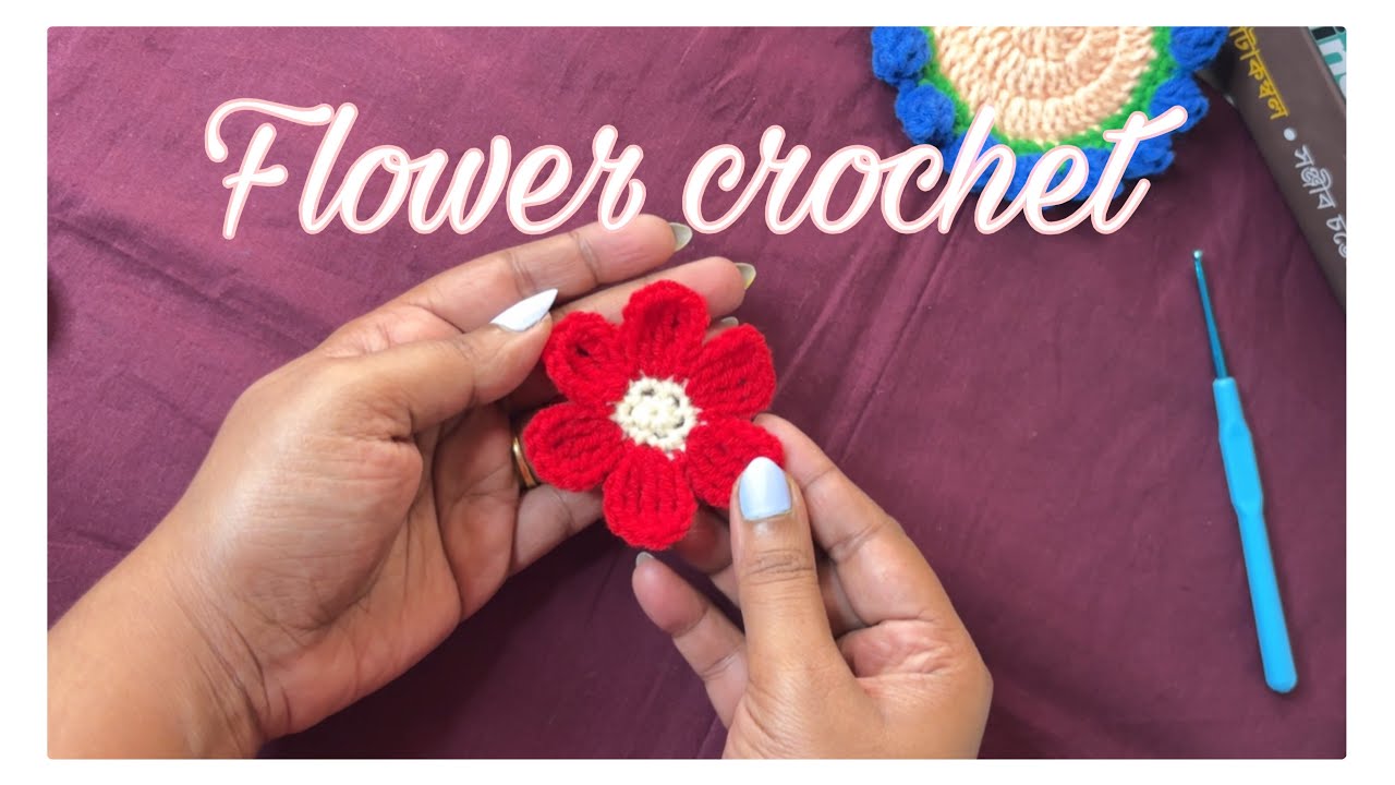 Crochet 🧶 Flower Within 10 Minutes - Easy Flower Crochet Tutorial 