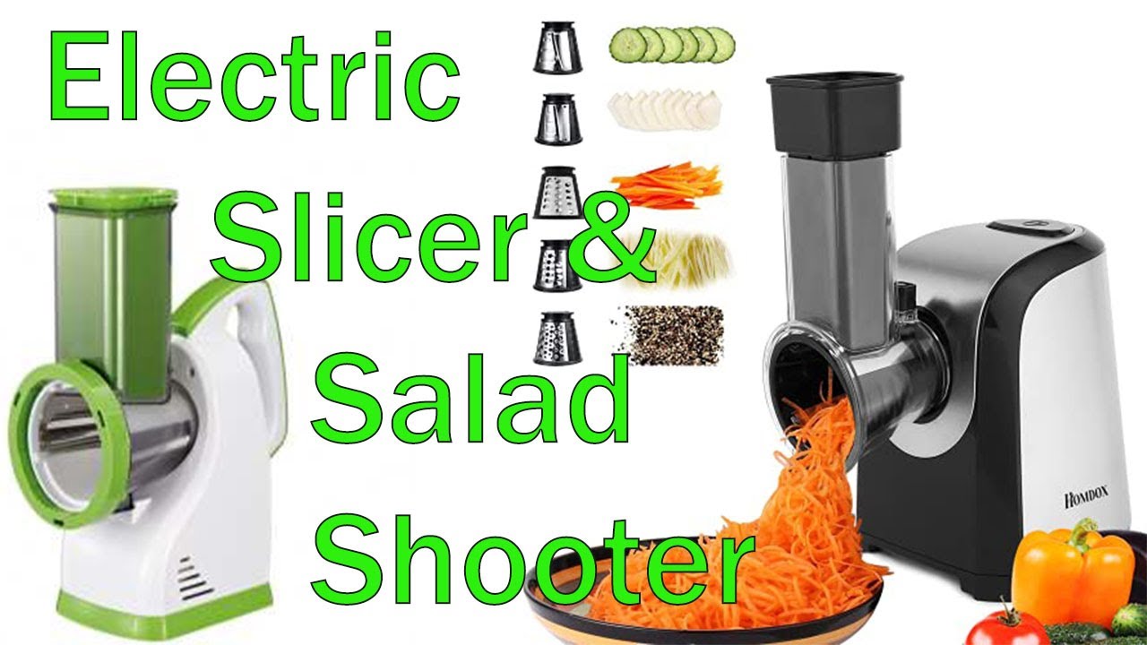5-in-1 Electric Slicer Shredder Professional Electric Cheese Grater 150W  Electric Gratersr/Chopper/Shooter with One-Touch Control for fruits