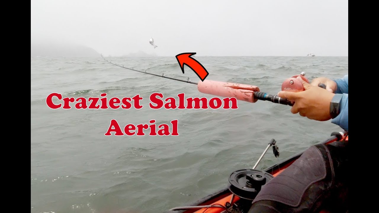 Craziest King Salmon AERIAL Jumps!! Fishing the Pacifica Coastline