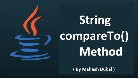 String compareTo method