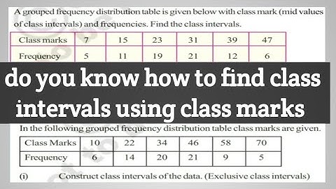 FINDING CLASS INTERVALS USING CLASS MARKS FOR  GROUPED FREQENCY DISTRIBUTION TABLES