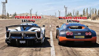 FH5 DRAG RACE! BUGATTI VEYRON Vs FERRARI FXXK