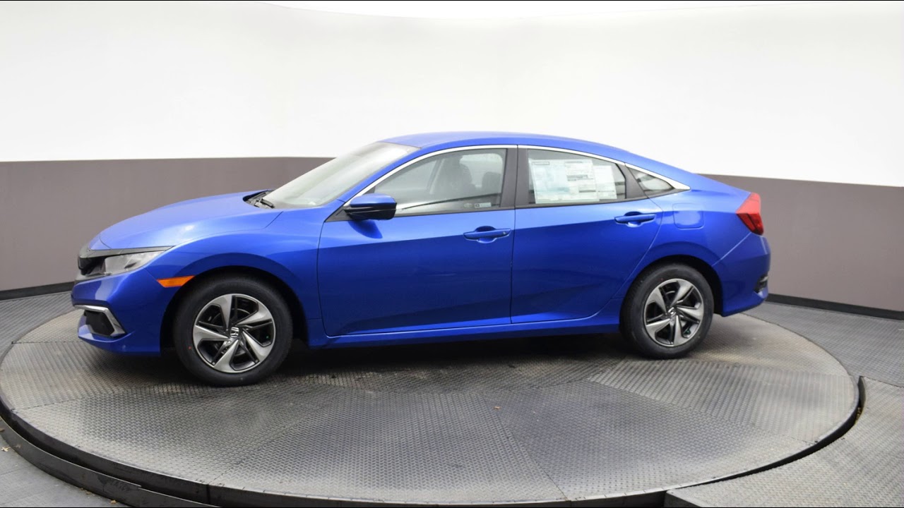2020 Blue Honda Civic 4D Sedan #4645 - YouTube