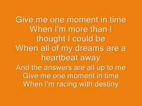 give me one moment in time whitney houston