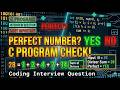 C Program to Check Perfect Number | Top C Interview Question 🔥#cprogramming #embedded