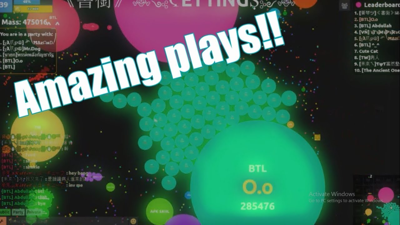 Agma.io - Amazing plays and Support! [Gameplay]