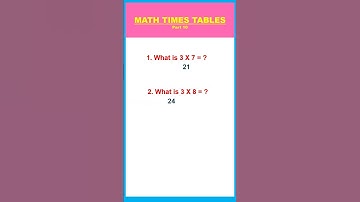 MATH QUIZ  II THREE  TIMES TABLES  II  PART 10  #shorts