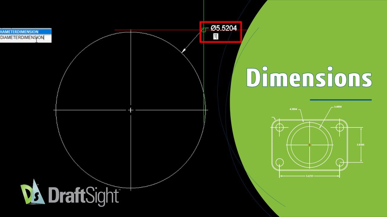 Create Diameter Dimension for a Circle with Dimension Text Override ...