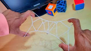 SPIDERWEB BY STRING & THREAD | "Crafting a Spooky Spider Web: String & Thread Tutorial"