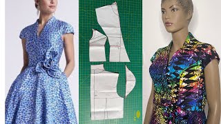 HOW TO DRAFT, CUT, AND SEW A FRONT OVERLAP BUILT-UP NECKLINE - 3