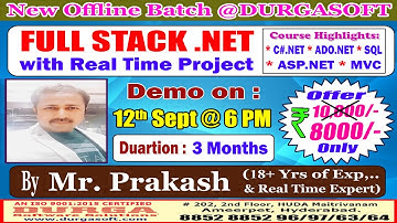 FULL STACK .NET Offline Training @ DURGASOFT
