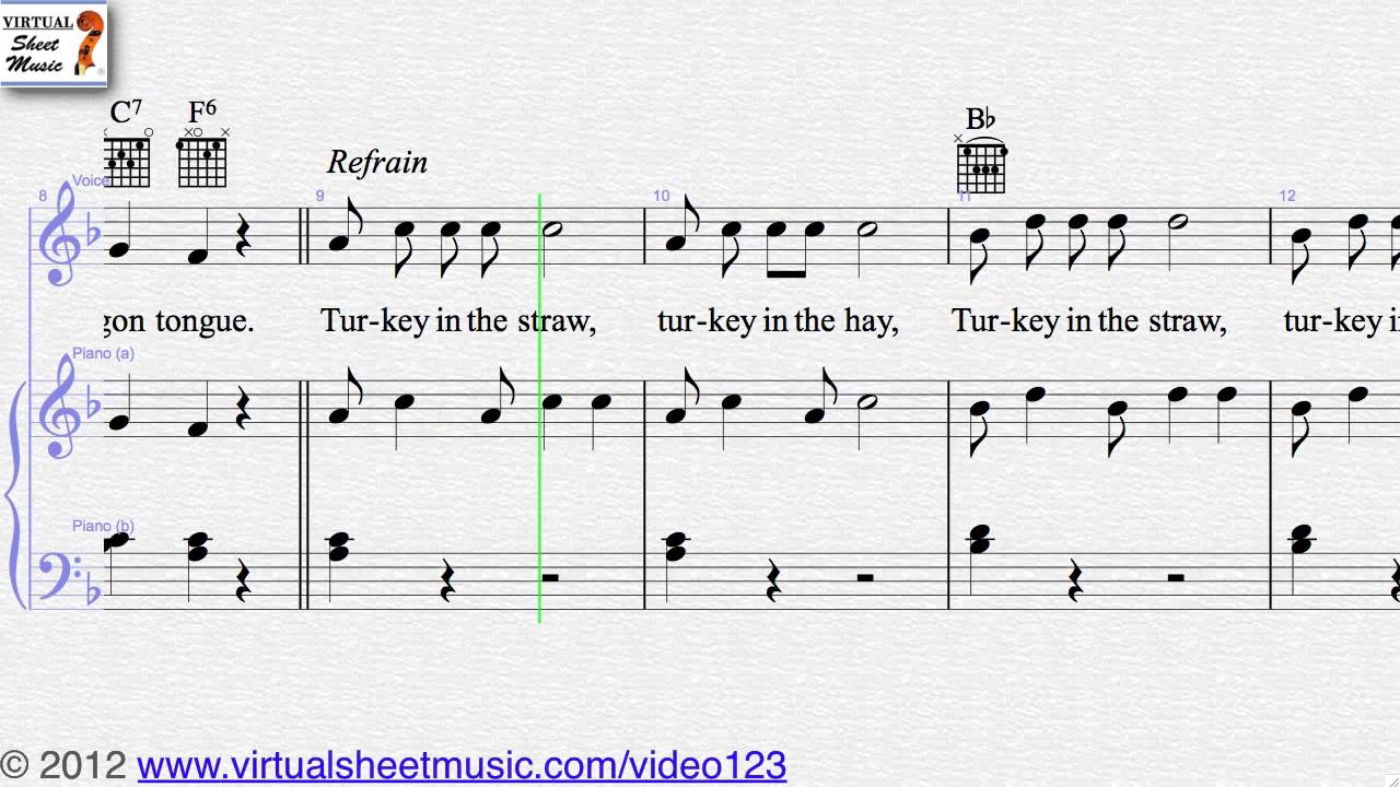 turkey in the straw thanksgiving coll voice piano or other turkey in the straw violin sheet music