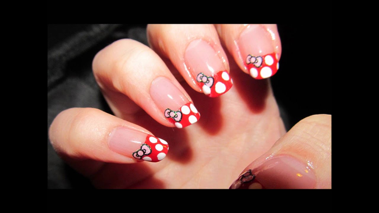 Hello Kitty / Minnie Mouse Nail Art Tutorial - YouTube - Hello Kitty / Minnie Mouse Nail Art Tutorial - YouTube