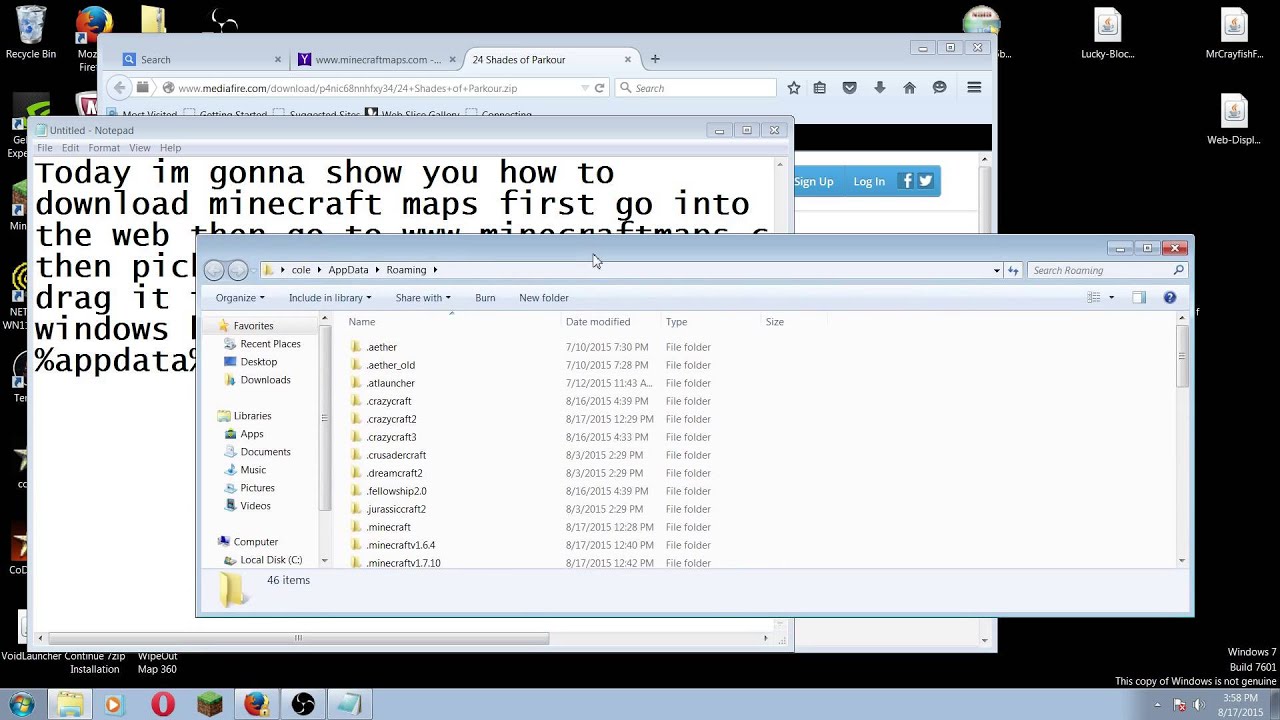 tutorial on how to download minecraft maps for pc - YouTube