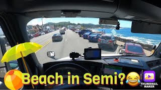 POV Driving through Tight Backroads Beach View | Trucking Vlog Swift Transportation