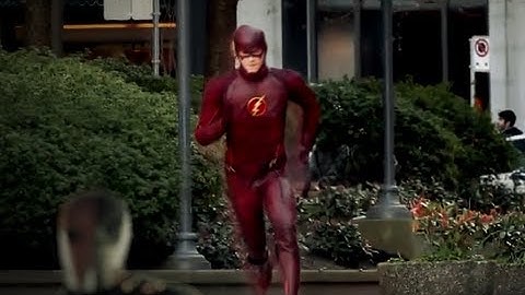 The Flash in action Grant Gustin - VFX test