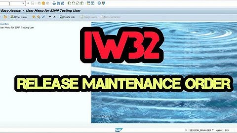 SAP IW32 Release Maintenance Order