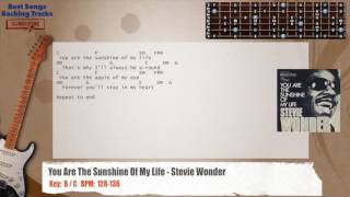 Video thumbnail of "🎸 You Are The Sunshine Of My Life - Stevie Wonder Guitar Backing Track with chords and lyrics"