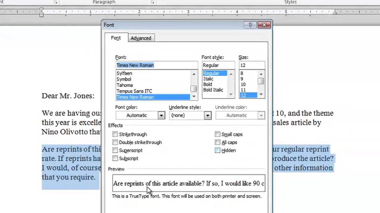 How to Make Text Hidden so It Will Not Print in Microsoft Wor... : Taking Advantage of MS Tools - YouTube