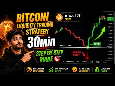 Bitcoin Liquidity Trading Strategy on 30M | Step by Step Full Guide.