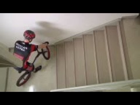 Record broken for most stairs climbed on bicycle