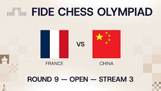 FIDE Chess Olympiad 2026 | Round 9 | France vs China | Open