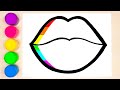 How to draw lips - coloring book | Как нарисовать губы Раскраска