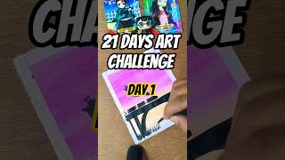 Day1 of 21 Days Art challenge. 🌟 #art #drawingchallenge #shorts #viral