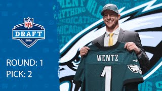 The philadelphia eagles draft north dakota state qb carson wentz with
no. 2 pick in 2016 nfl at roosevelt university's auditorium theatre
ch...