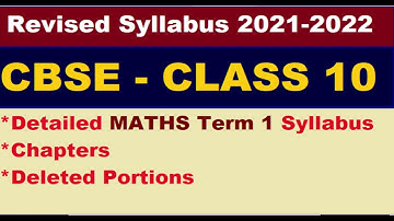 Class 10th exam 2021-2022 reduced/revised syllabus |Term 1Detailed MATHS syllabus in English🔥