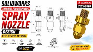 Spray Nozzle Design in SolidWorks | Full Step-by-Step Tutorial