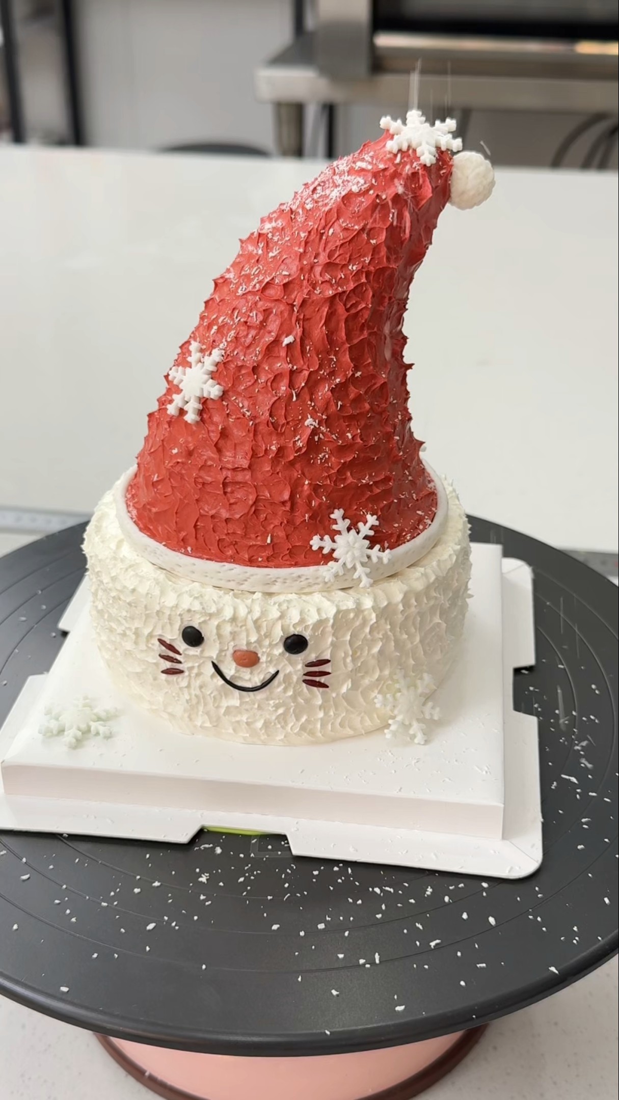 The Christmas hat is cute #I make cakes #inscake #Christmas #birthday cake style recommendation