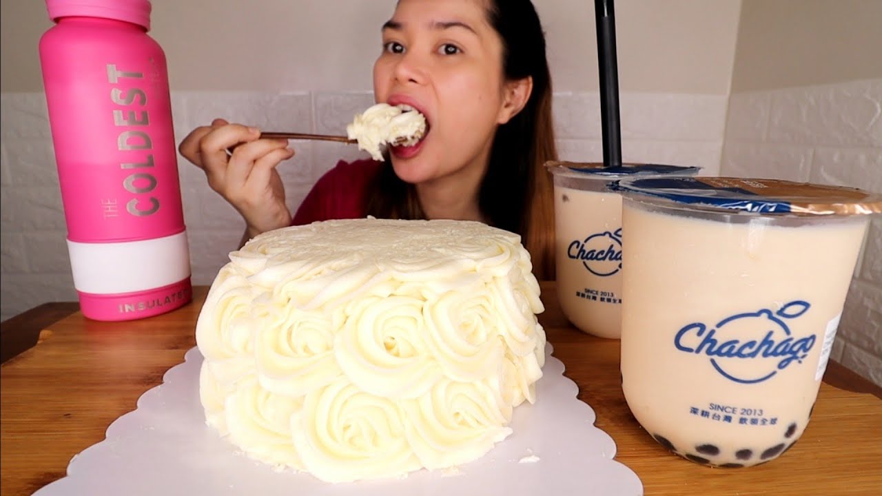 1 WHOLE CAKE MUKBANG YouTube