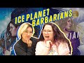 We read ice planet barbarians and barbarian alien and yes they are big and blue