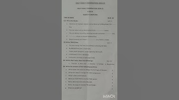 Class 8th computer science half yearly question paper 2024-2025
