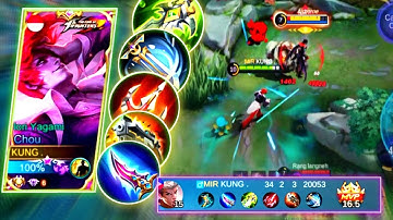 CHOU/DAMAGE HACK BUILD/34KILL!! MUST TRY THIS BUILD CHOU USERS!!