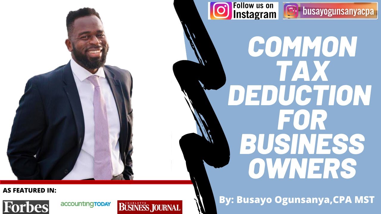 Common Tax Deduction For Business Owners ThePersonalFinance CPA YouTube