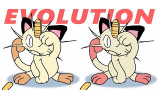 MEOWTH - Evolution Normal and Shiny Pokemon Transformation Animation - Persian