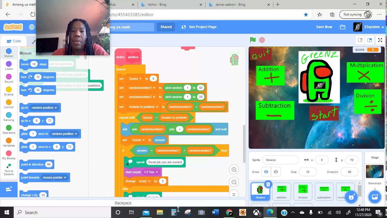 Learning how to code Math games for my students - YouTube