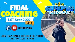 Final Coaching 4 for LET September 2022 (September 7, 2022)