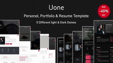 UOne - personal, portfolio and resume template | Themeforest Website Templates and Themes