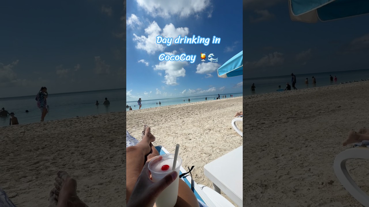 Day drinking in CocoCay 🍹🌊 Pina Colada with an ocean view #shorts #cococay #pinacolada #cruiselife