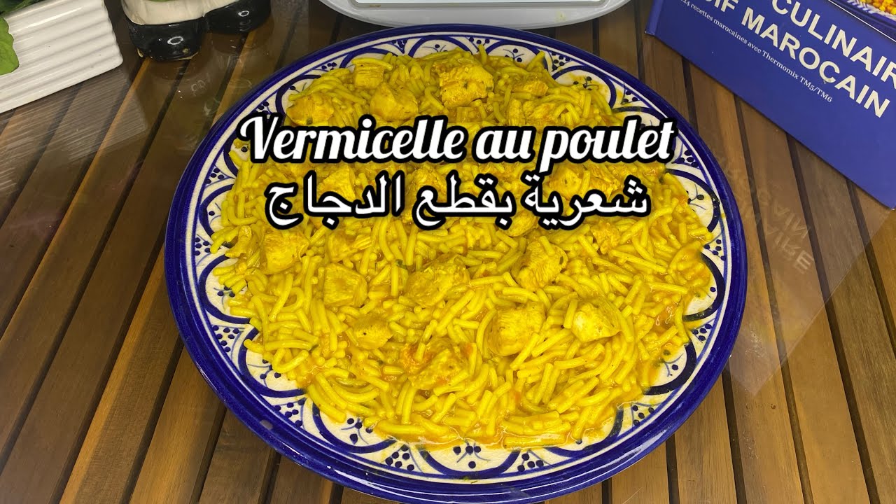 شعرية بقطع الدجاج بالترموميكس/vermicelle au poulet au thermomix/وصفات بالترموميكس