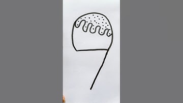 7 = How to draw Ice cream Cone From 7 Number Easy Drawing step by step for Beginners #shorts